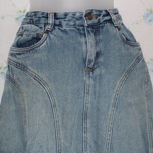 Vtg 100% Cotton Denim Skirt